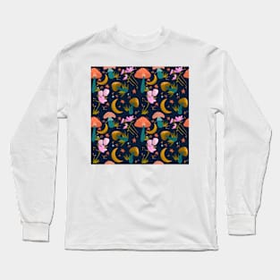 Mushrooms and Flowers Long Sleeve T-Shirt